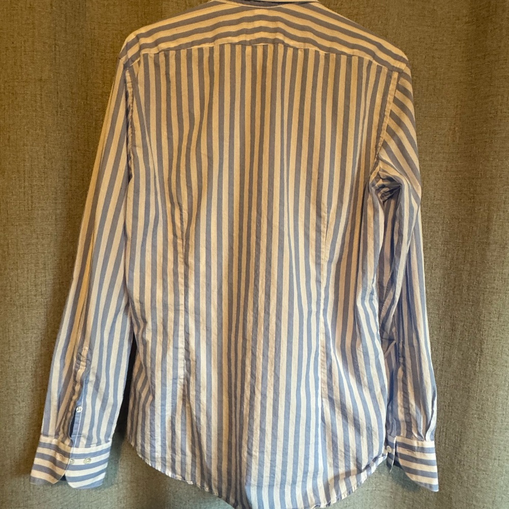 POSZETKA Classic Striped Button-Down Shirt / 16 / Large - Picture 2 of 5